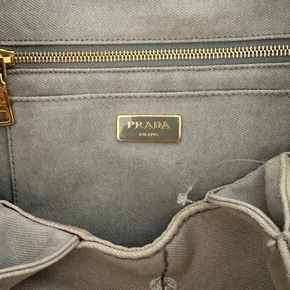 Prada Beige Canvas Tote Satchel - Picture 9 of 17